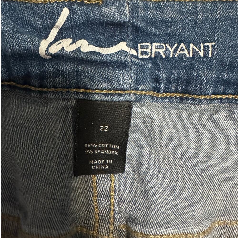 Lane Bryant Ankle Jeans Women's Plus Size 22 Distressed Medium Stretch Straight - Picture 4 of 6